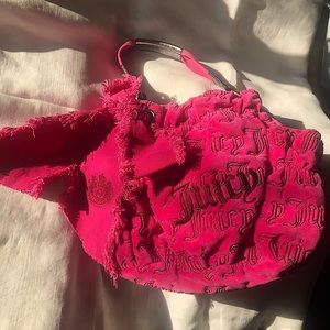 Juicy Couture bold pink velour purse